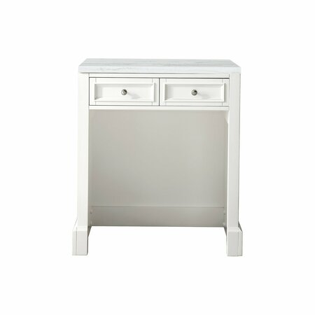 JAMES MARTIN VANITIES De Soto 30in Countertop Unit, Bright White w/ 3 CM Arctic Fall Solid Surface Top 825-CU30-BW-3AF